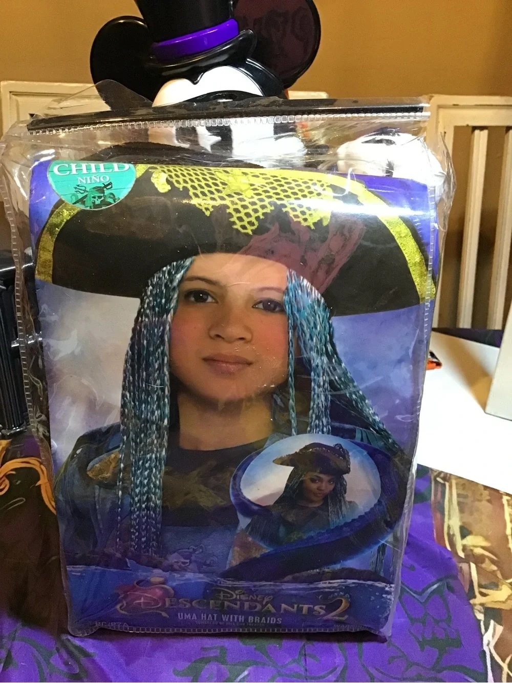Disney descendants 2 UMA hat with braids one size child